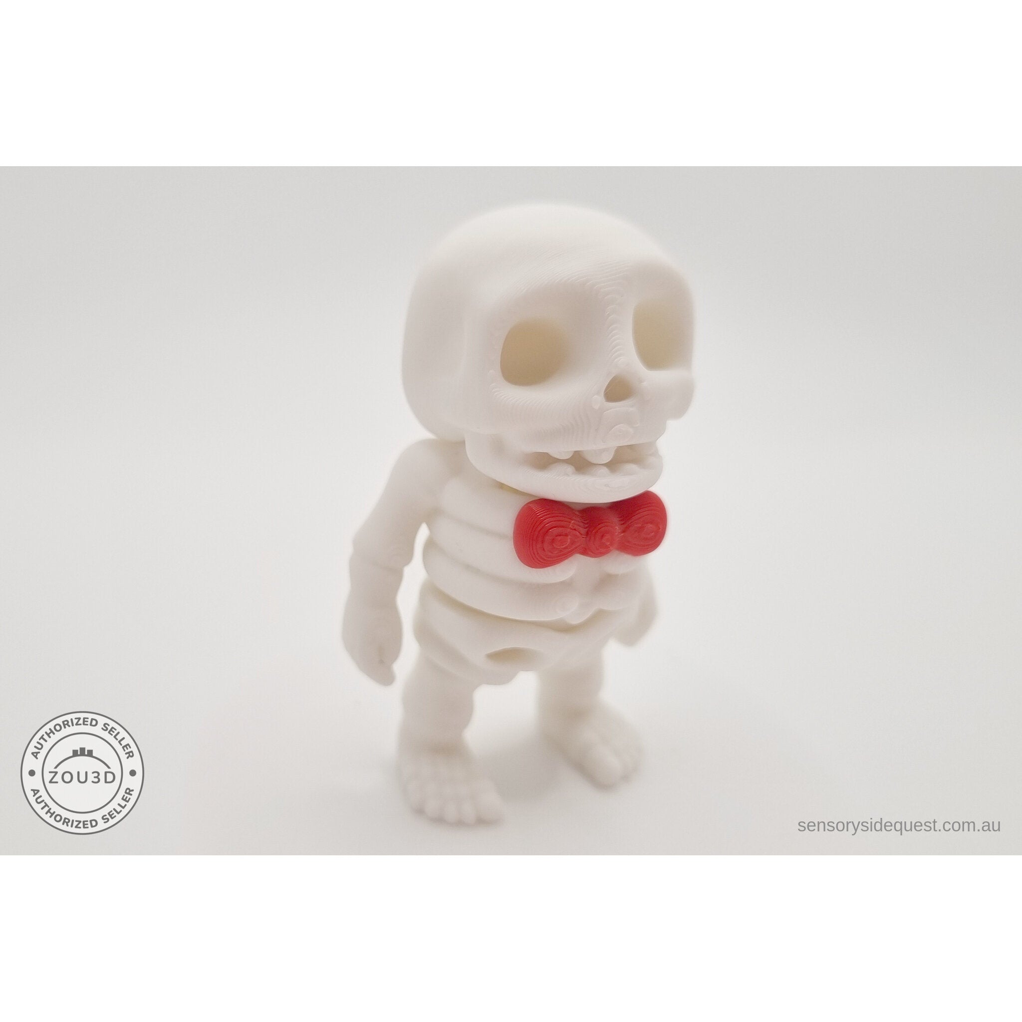 Mr.Skeleton Basic variant 3/4 walking pose showing fully articulated skeleton in motion — 3D printed articulated fidget toy by Sensory Sidequest