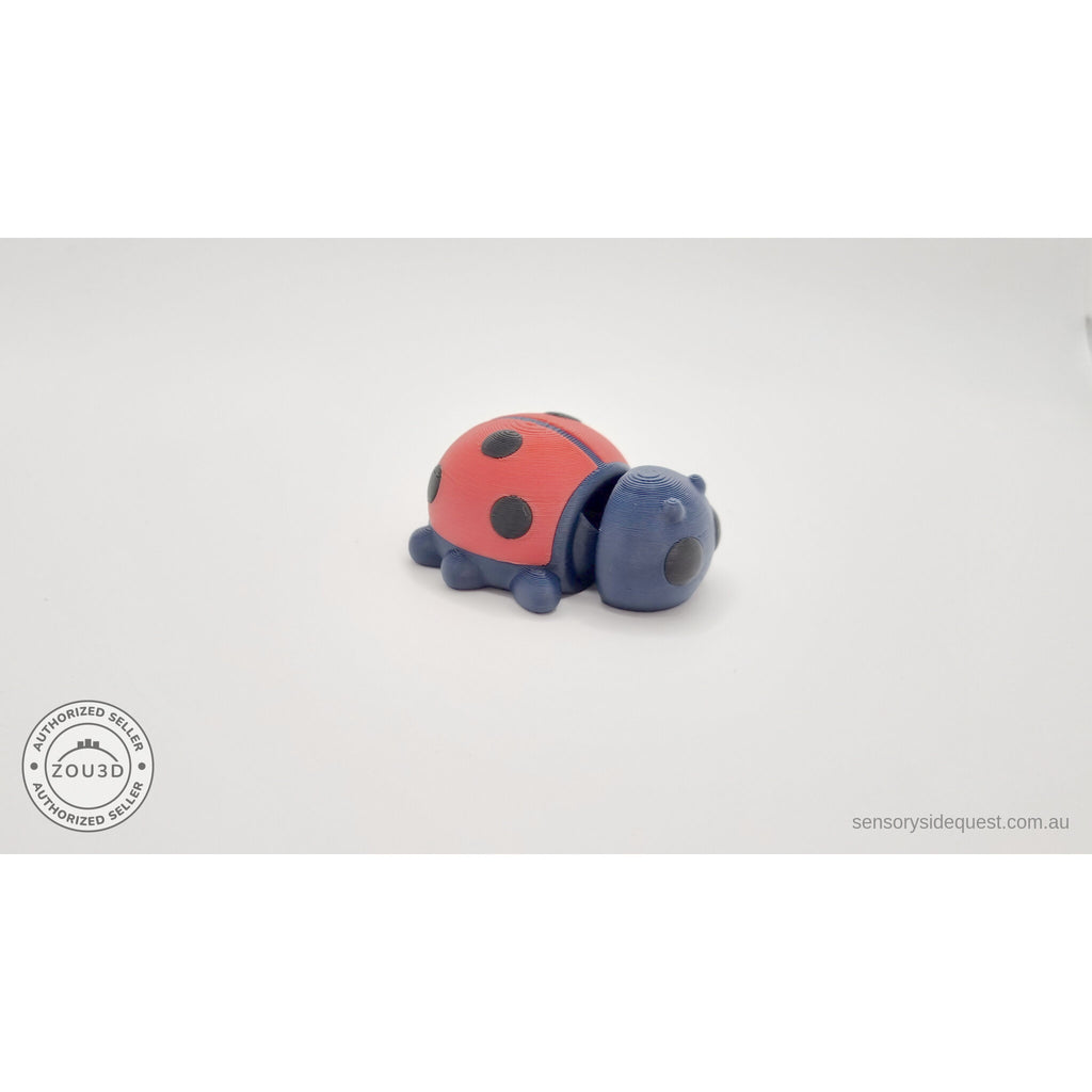 Baby Ladybug 3D print — left three-quarter view showing elytra and body segments
