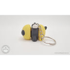 Baby Bee keychain — rear view showing chain attachment and body detail