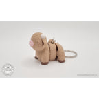 Baby Highland Cow keychain 3D printed articulated fidget toy — rear side view with keychain ring — Sensory Sidequest Australia