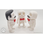 Mr.Skeleton all three variants angled group shot — Freddie Mercury, Moustache, and Basic — 3D printed articulated fidget toys by Sensory Sidequest