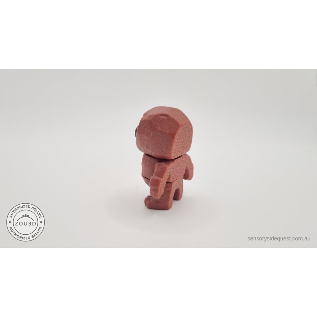 Terracotta Tiny Rock Golem 3D printed articulated fidget toy — 3/4 angle by Sensory Sidequest