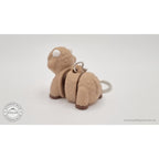 Baby Highland Cow keychain 3D printed articulated fidget toy — rear view with chain and keychain ring extended — Sensory Sidequest Australia