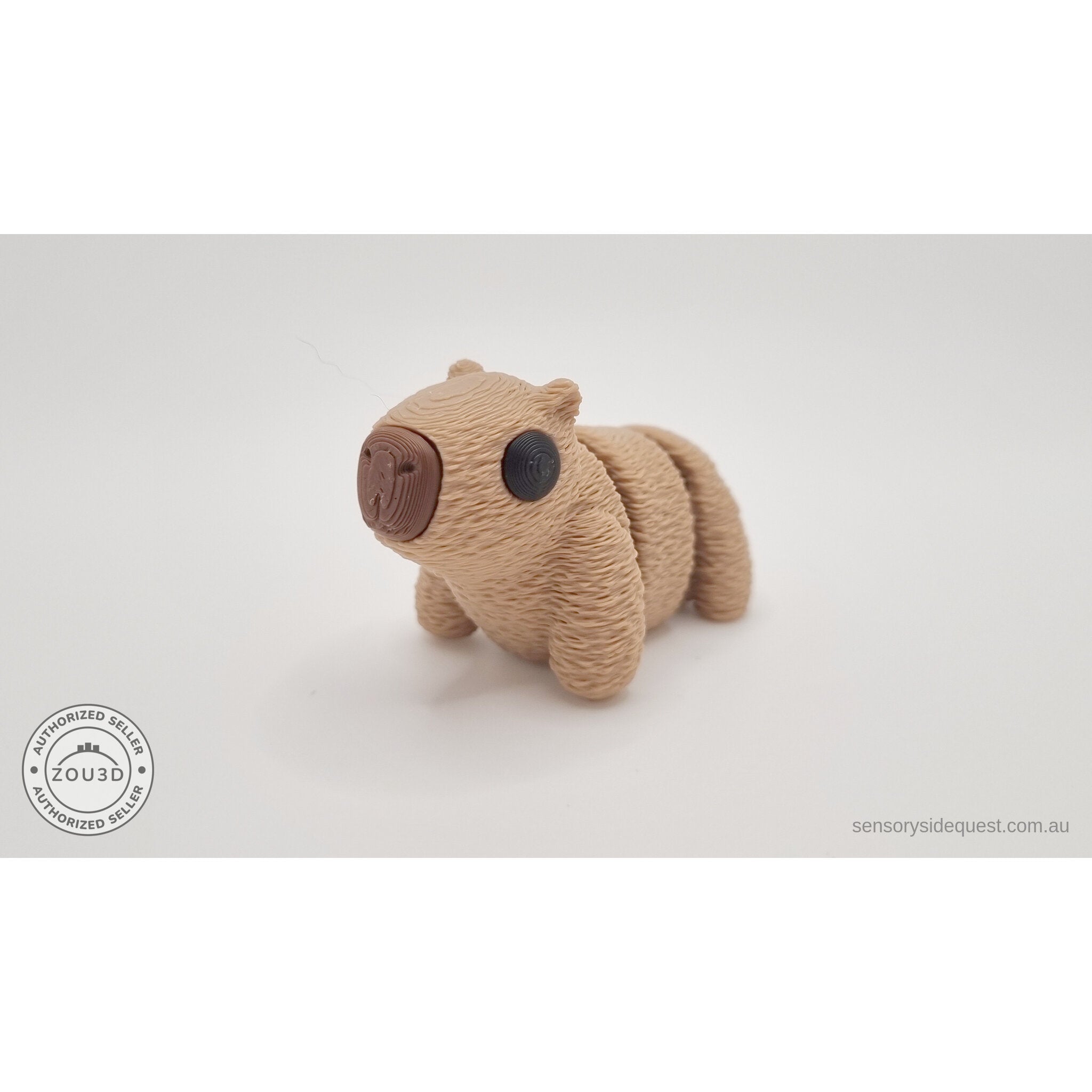 Baby Capybara fuzzy finish — three-quarter front view showing textured filament surface