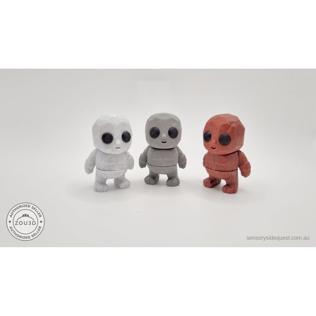 Three Tiny Rock Golem figures in White, Grey and Terracotta — 3D printed by Sensory Sidequest