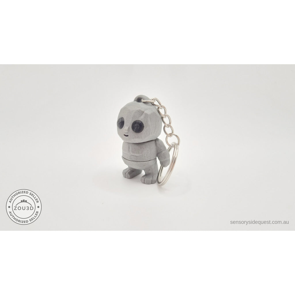Grey Tiny Rock Golem keychain — 3D printed articulated fidget keychain by Sensory Sidequest
