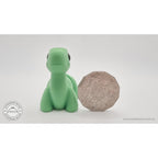 Blue and Green Baby Brontosaurus 3D printed articulated fidget toys together — both colour variants — Sensory Sidequest Australia