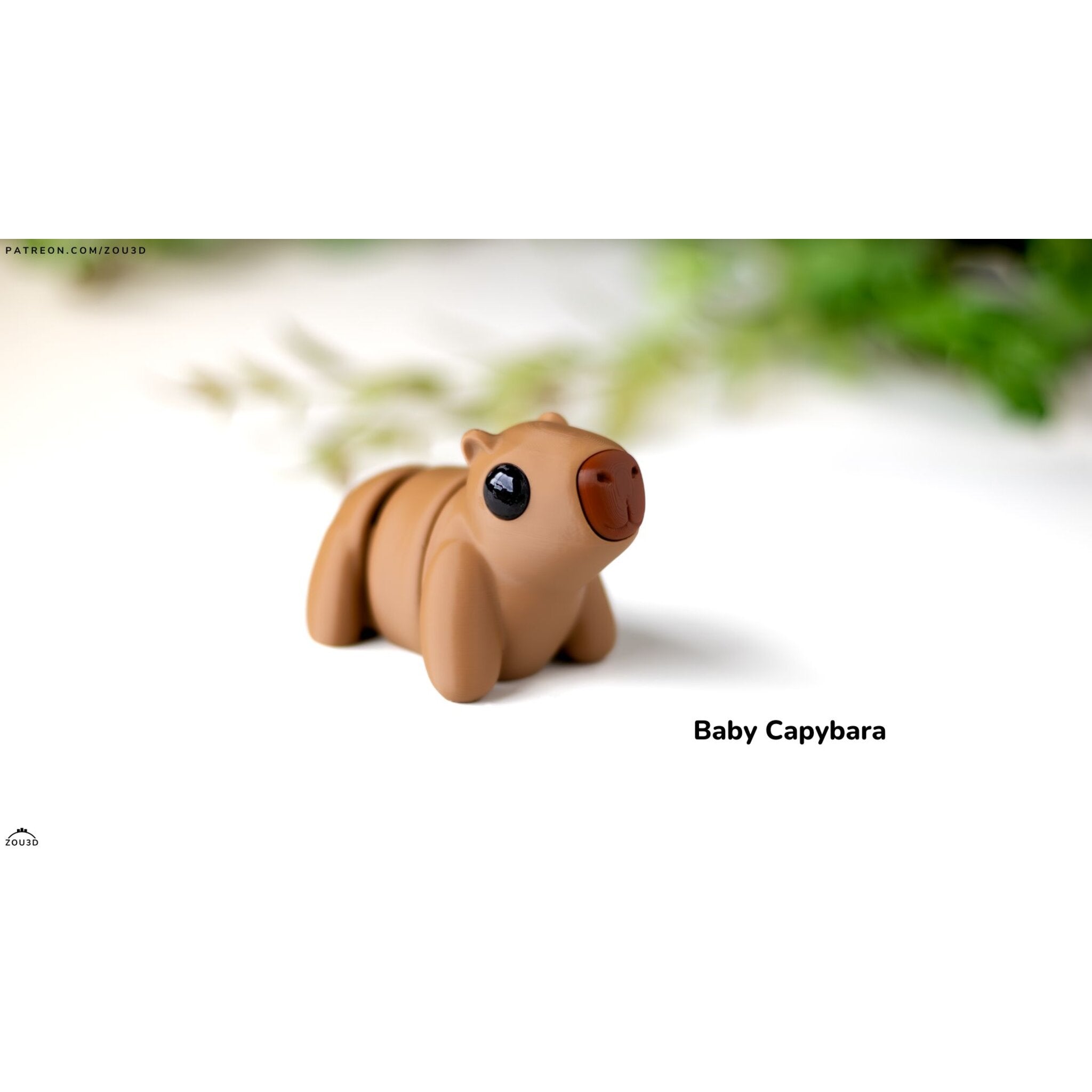 Tan Baby Capybara 3D printed articulated fidget toy by Sensory Sidequest
