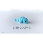 Blue Baby Dolphin 3D printed articulated fidget toy by Sensory Sidequest