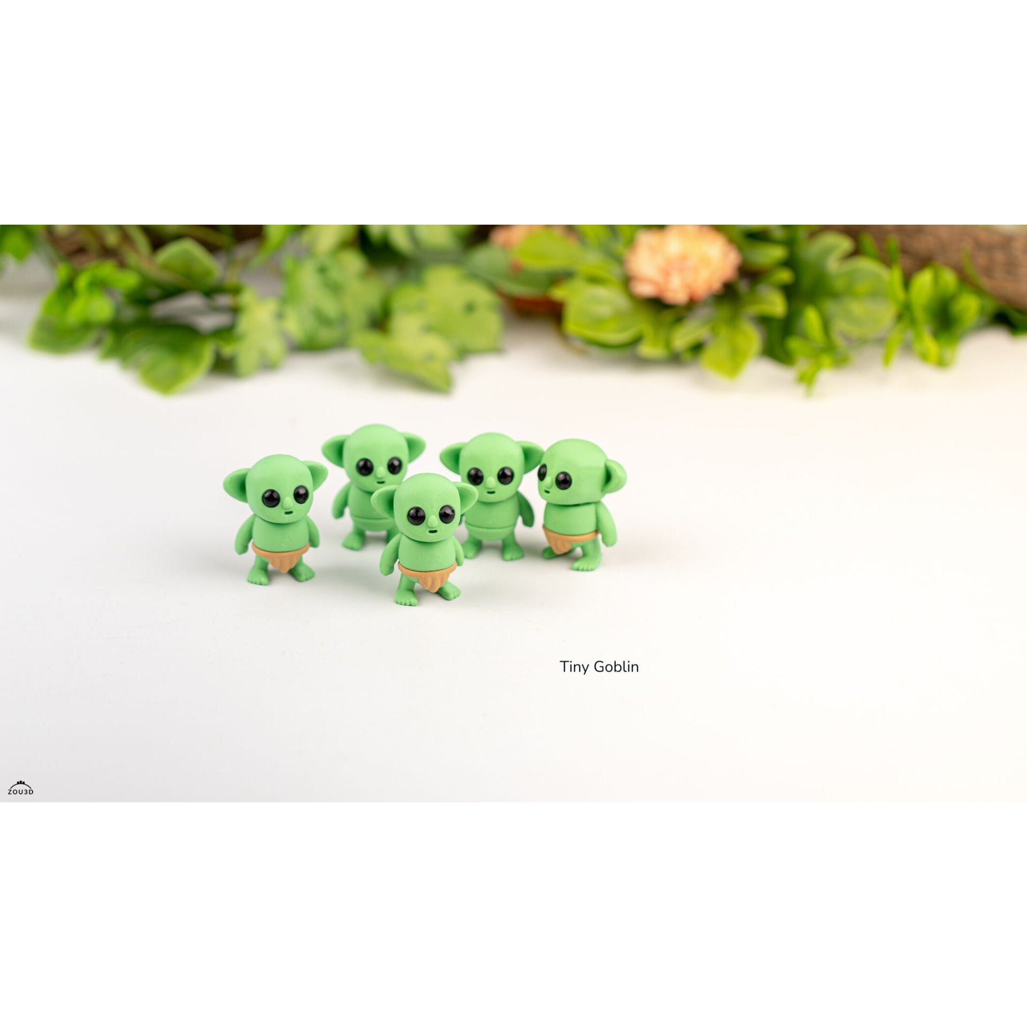 Tiny Goblin ZOU3D — group of five figures, tight cluster view