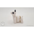 White Baby Goat 3D printed articulated fidget toy — close-up front face showing horns and eyes
