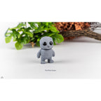 Grey Tiny Rock Golem 3D printed articulated fidget toy by Sensory Sidequest