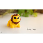 Yellow Baby Lion 3D printed articulated fidget toy by Sensory Sidequest