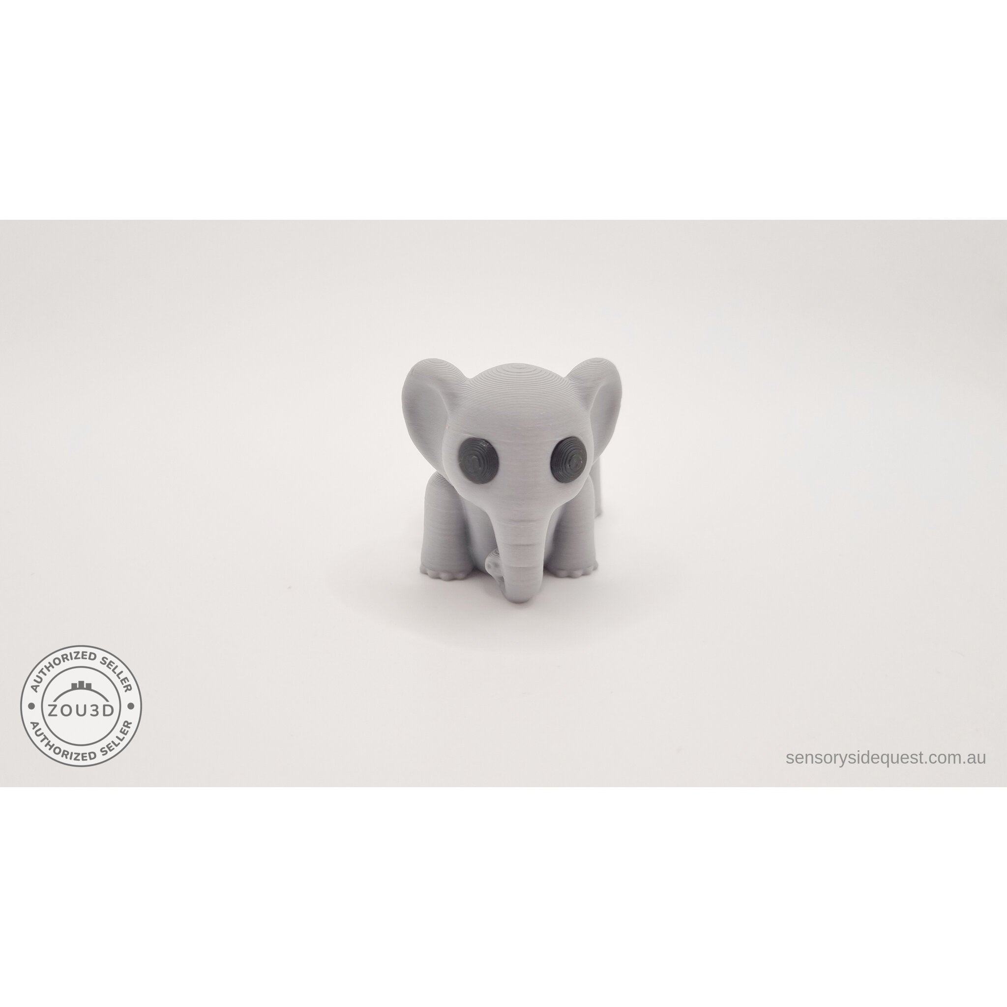 Grey Baby Elephant 3D printed articulated fidget toy by Sensory Sidequest