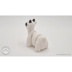White Baby Goat 3D printed articulated toy — 3/4 right side showing flexible body segments