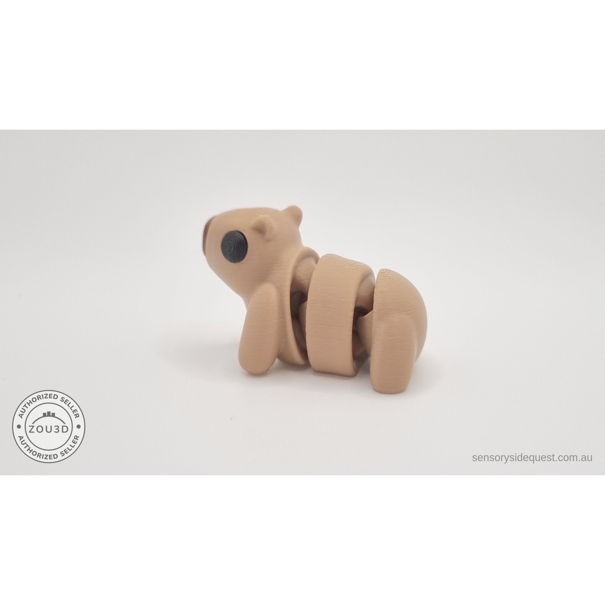 Baby Capybara smooth finish — side profile showing segmented body and all four legs