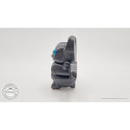 Tiny Bat 3D printed toy with blue eyes — front view, wings spread, white background