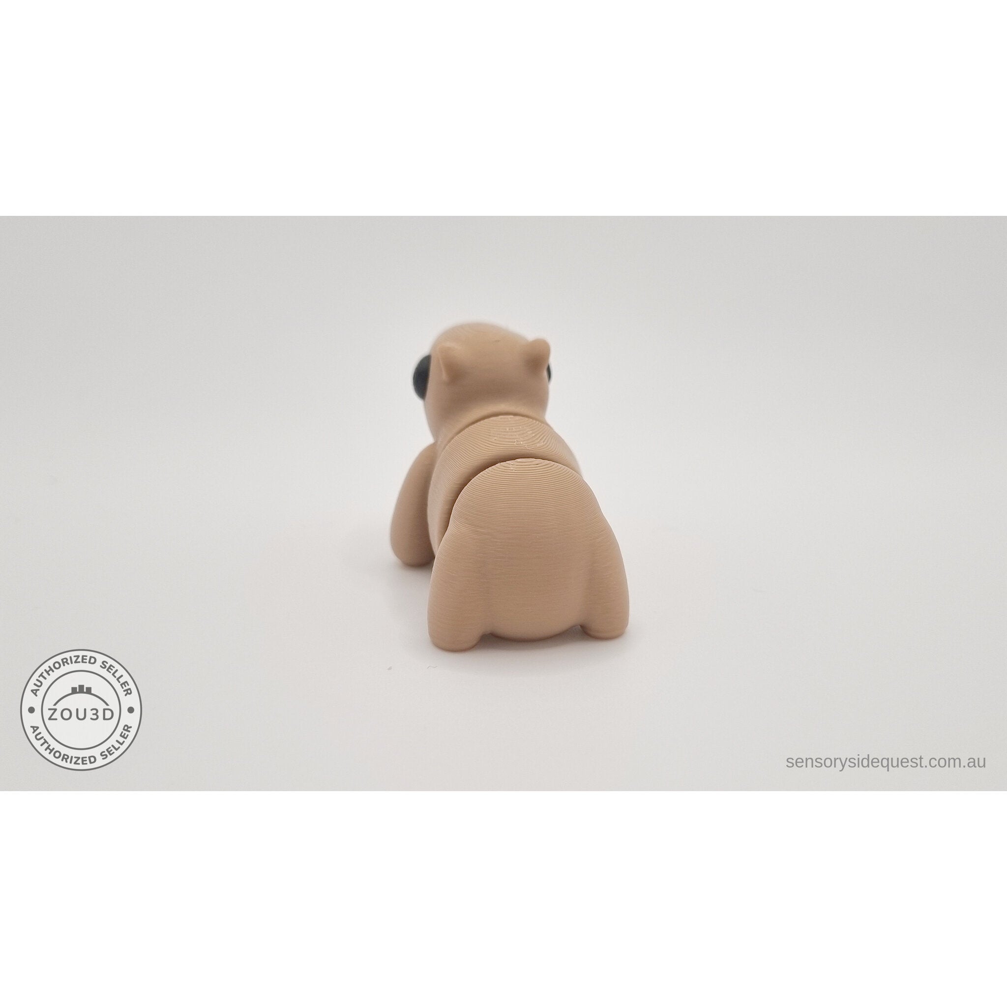 Baby Capybara smooth finish — sitting side view showing body articulation joints