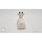 White Baby Goat 3D printed articulated fidget toy — 3/4 left side showing body articulation