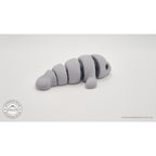 Grey Baby Manatee 3D printed articulated toy rear angle by Sensory Sidequest