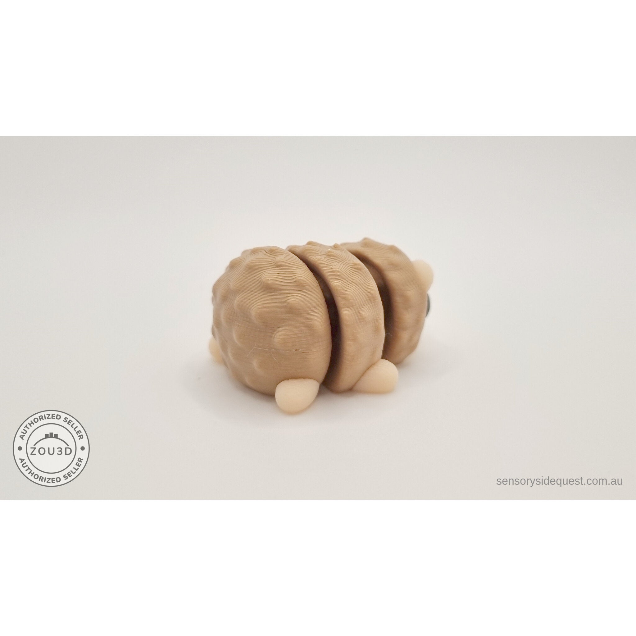 Baby Hedgehog 3D printed articulated toy — rear view showing quill back, own photo by Sensory Sidequest