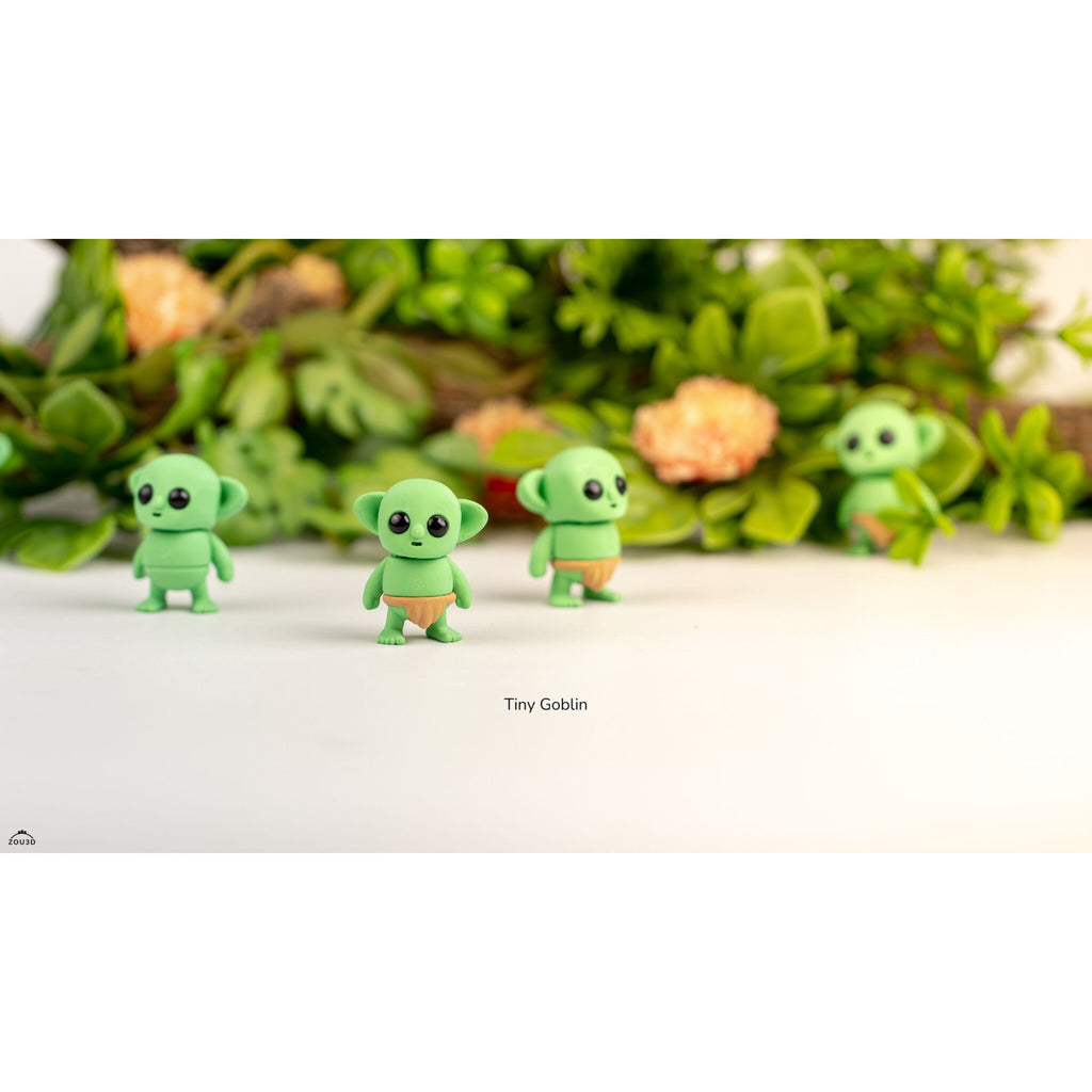 Tiny Goblin ZOU3D — four figures front-facing group shot
