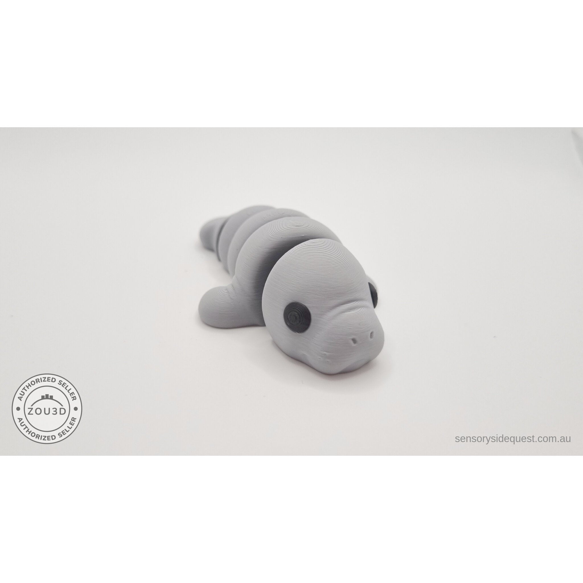Baby Manatee 3D printed fidget toy close-up face detail by Sensory Sidequest