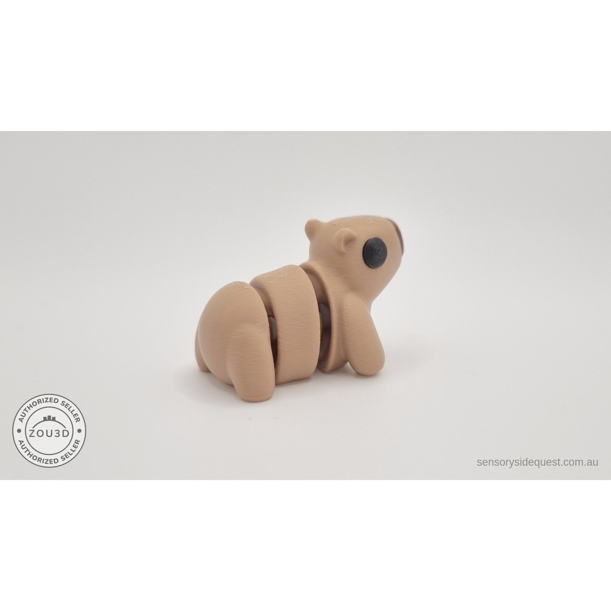 Baby Capybara smooth finish — rear three-quarter view showing body segments from behind