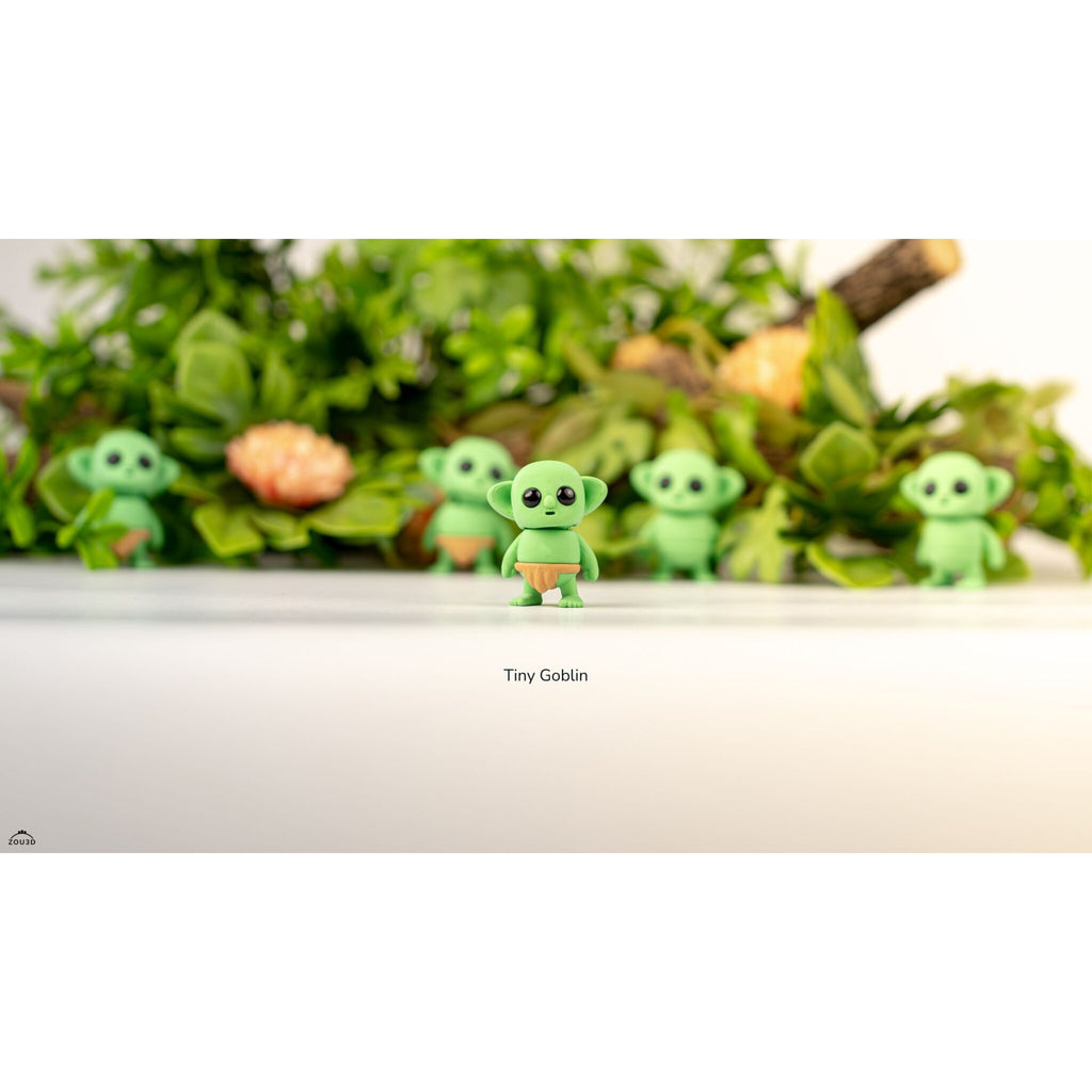 Tiny Goblin ZOU3D — single figure front-facing with group behind, low angle