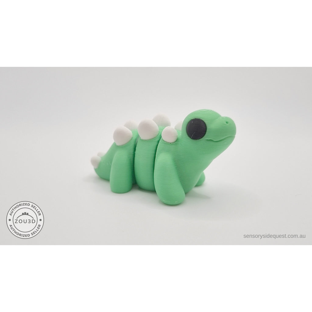 Baby Stegosaurus rear view highlighting back plate rows and tail