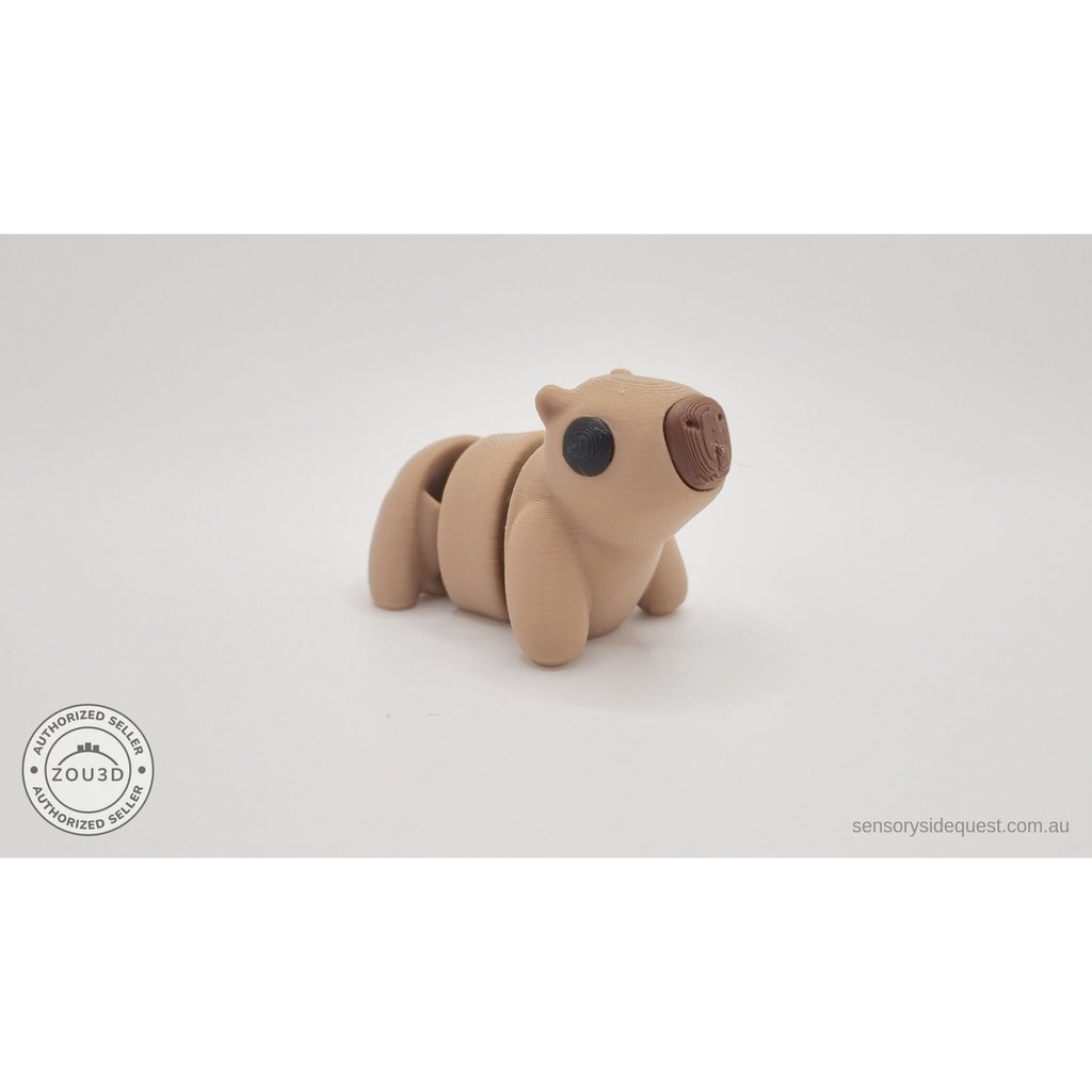 Baby Capybara smooth finish — rear view showing rounded rump and articulated sections
