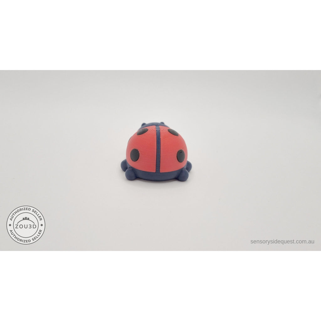 Baby Ladybug 3D print — front-facing view showing expressive eyes and spotted shell