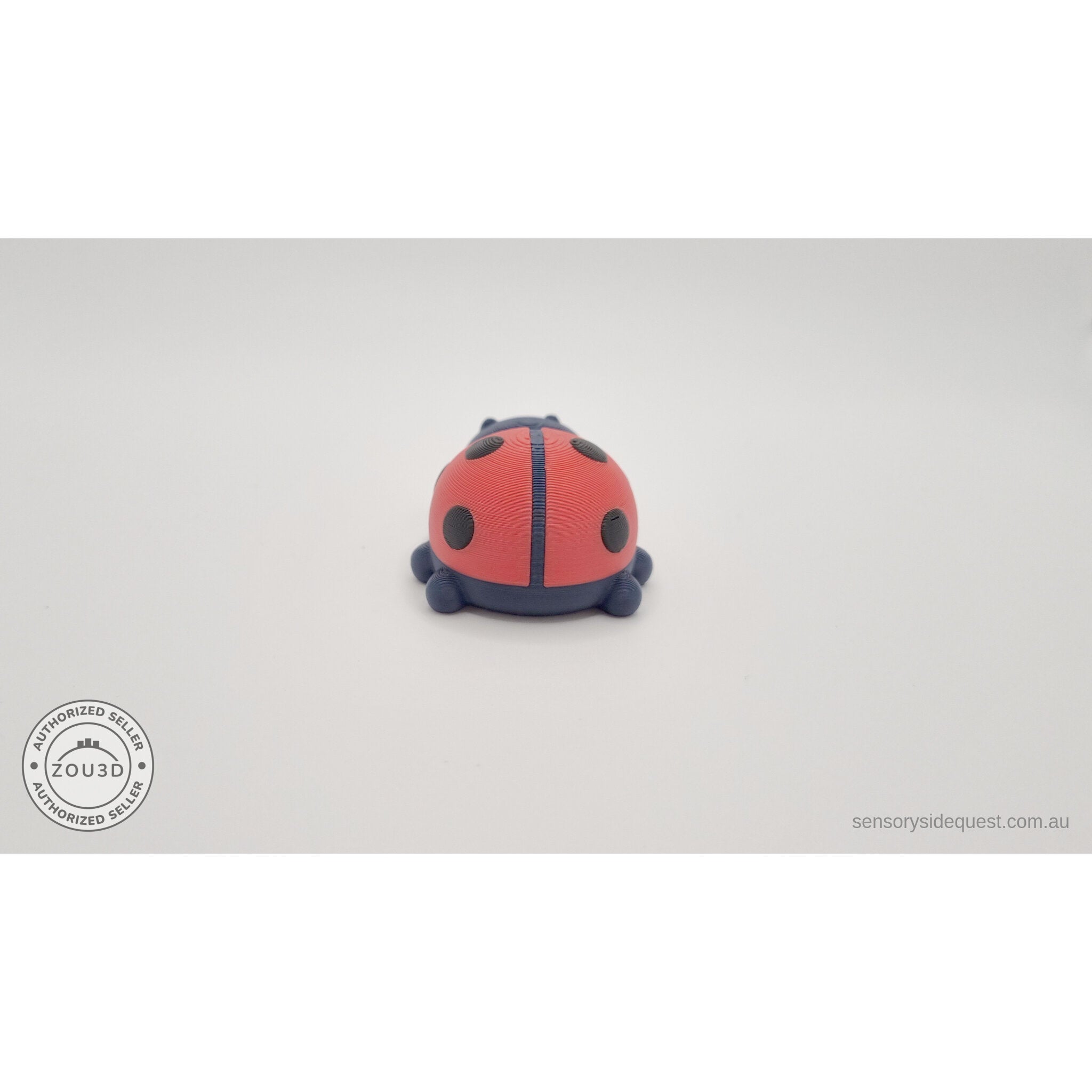 Baby Ladybug 3D print — front-facing view showing expressive eyes and spotted shell